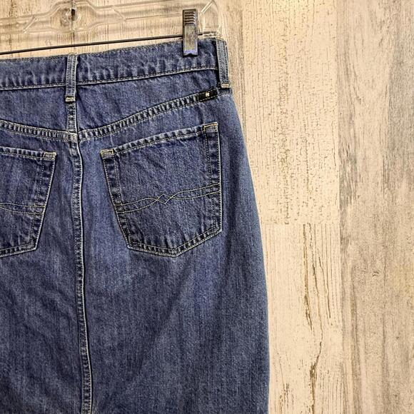 Lucky Brand Women's 4/27 Denim Button Front Skirt Blue Jean Casual Classic - Picture 10 of 15